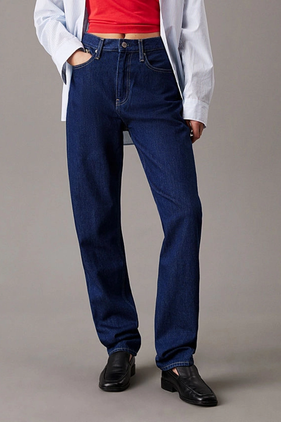 Calvin Klein AUTHENTIC SLIM STRAIGHT Kadın  Jeans J20J225138-1AP