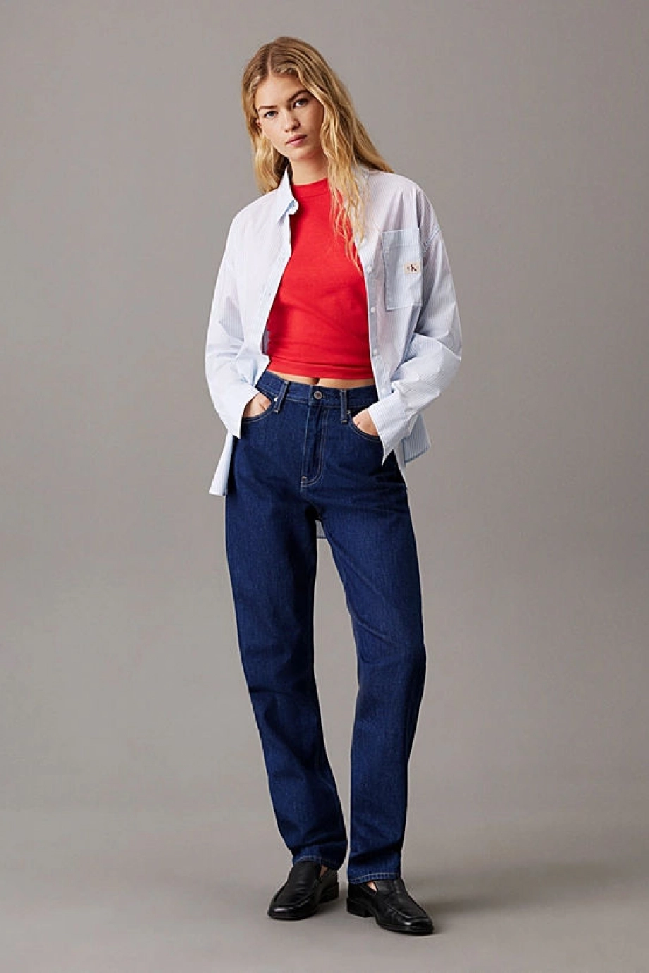 Calvin Klein AUTHENTIC SLIM STRAIGHT Kadın  Jeans J20J225138-1AP