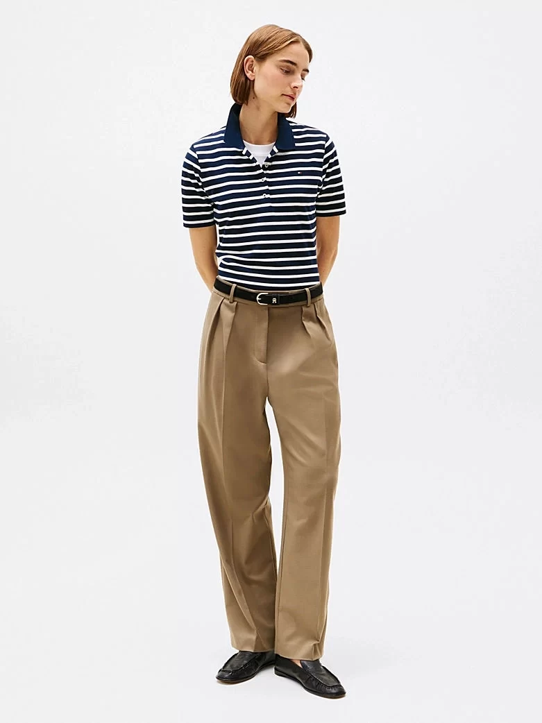 Tommy Hilfiger Kadın 1985 Kısa Kollu Polo Yaka Tişört