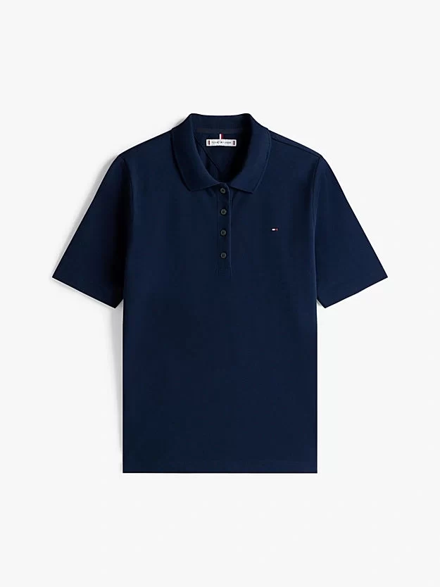 Tommy Hilfiger  Kadın Mavi Polo Yaka T-Shirt