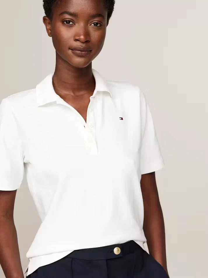 Tommy Hilfiger Kadın Beyaz  Logolu T-Shirt