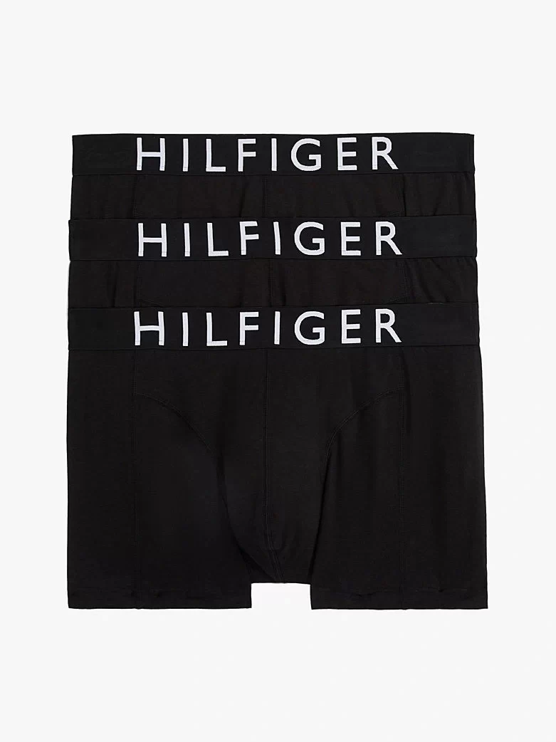 Tommy Hilfiger Erkek Beyaz 3lü Düz Renkli Trunk Boxer