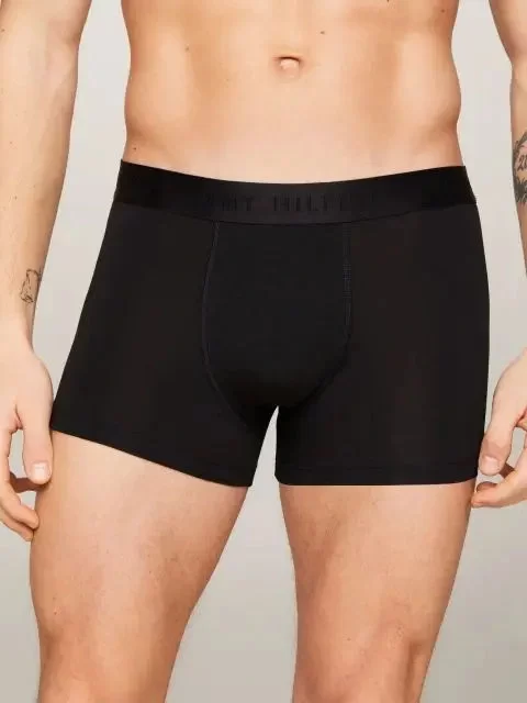 Tommy Hilfiger Erkek 3lü Tonal Logolu Siyah Boxer