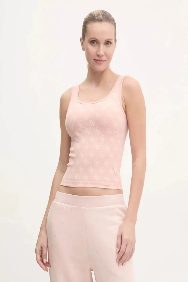 Guess 4G Rhombus Actıve Top Seamless Kadın Pembe Atlet V5RP04Z3LF0-F6DJ