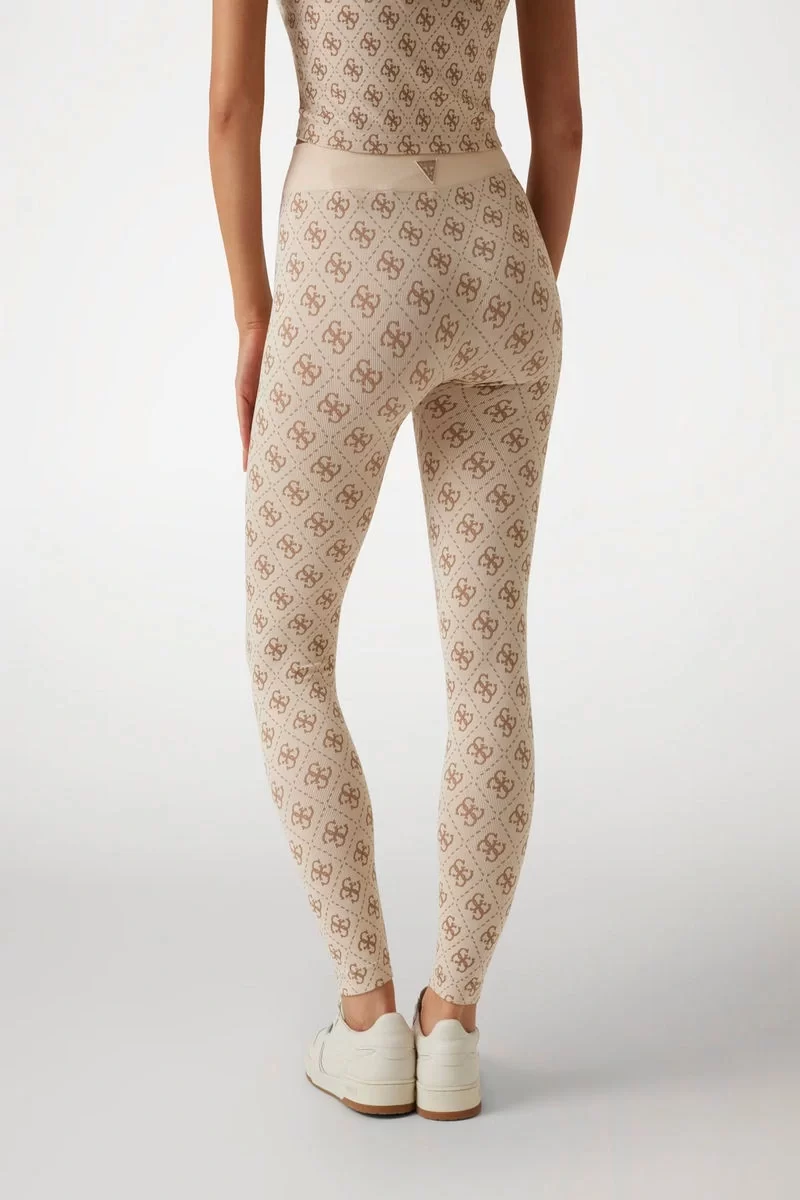 Guess 4G Rhombus Leggıngs Seamless Kadın Krem Tayt V5RB04Z3LF0-FN4R