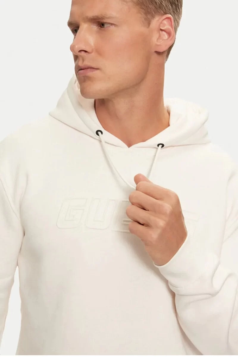 Guess Aldwın New Hoodıe Erkek Beyaz Sweatshirt Z4YQ12K9V31-SCFY