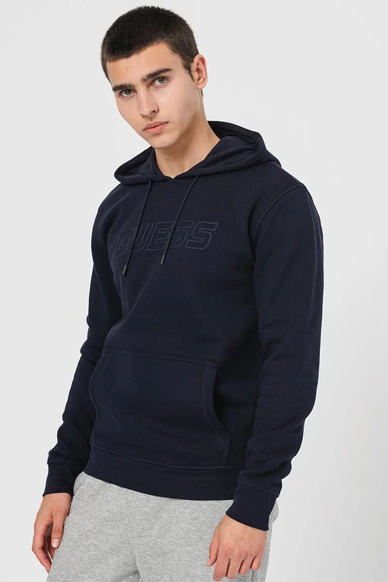 Guess Aldwın New Hoodıe Erkek Lacivert Sweatshirt Z4YQ12K9V31-DPM
