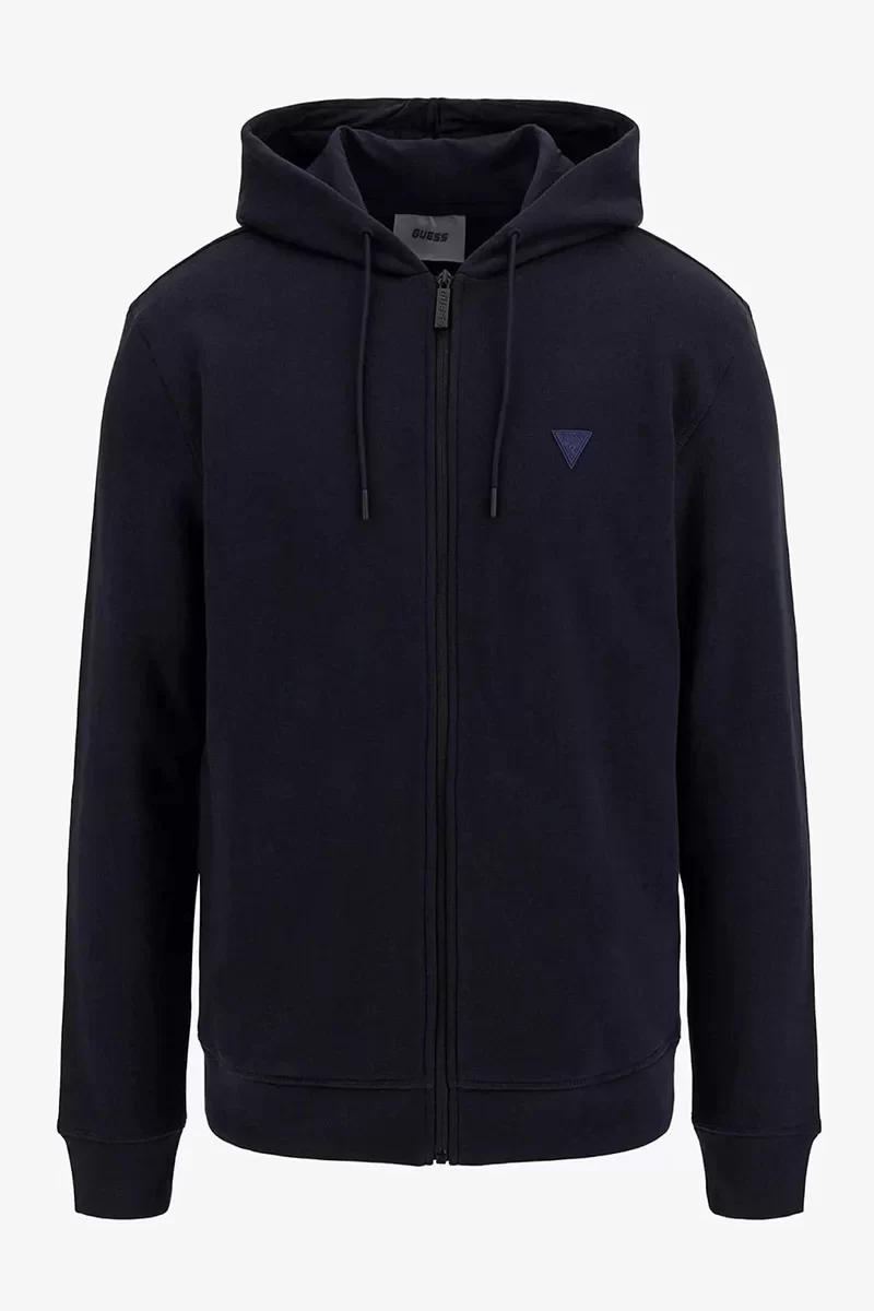 Guess Aldwın Zıp Hooded Sweatshırt Erkek Lacivert Ceket Z2YQ28K9V31-DPM