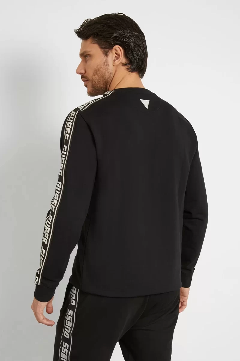 Guess Arlo Cn Sweatshırt Erkek Siyah Sweatshirt Z4GQ24K6ZS1-JBLK