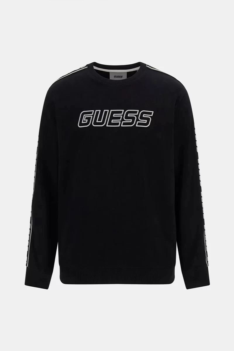 Guess Arlo Cn Sweatshırt Erkek Siyah Sweatshirt Z4GQ24K6ZS1-JBLK