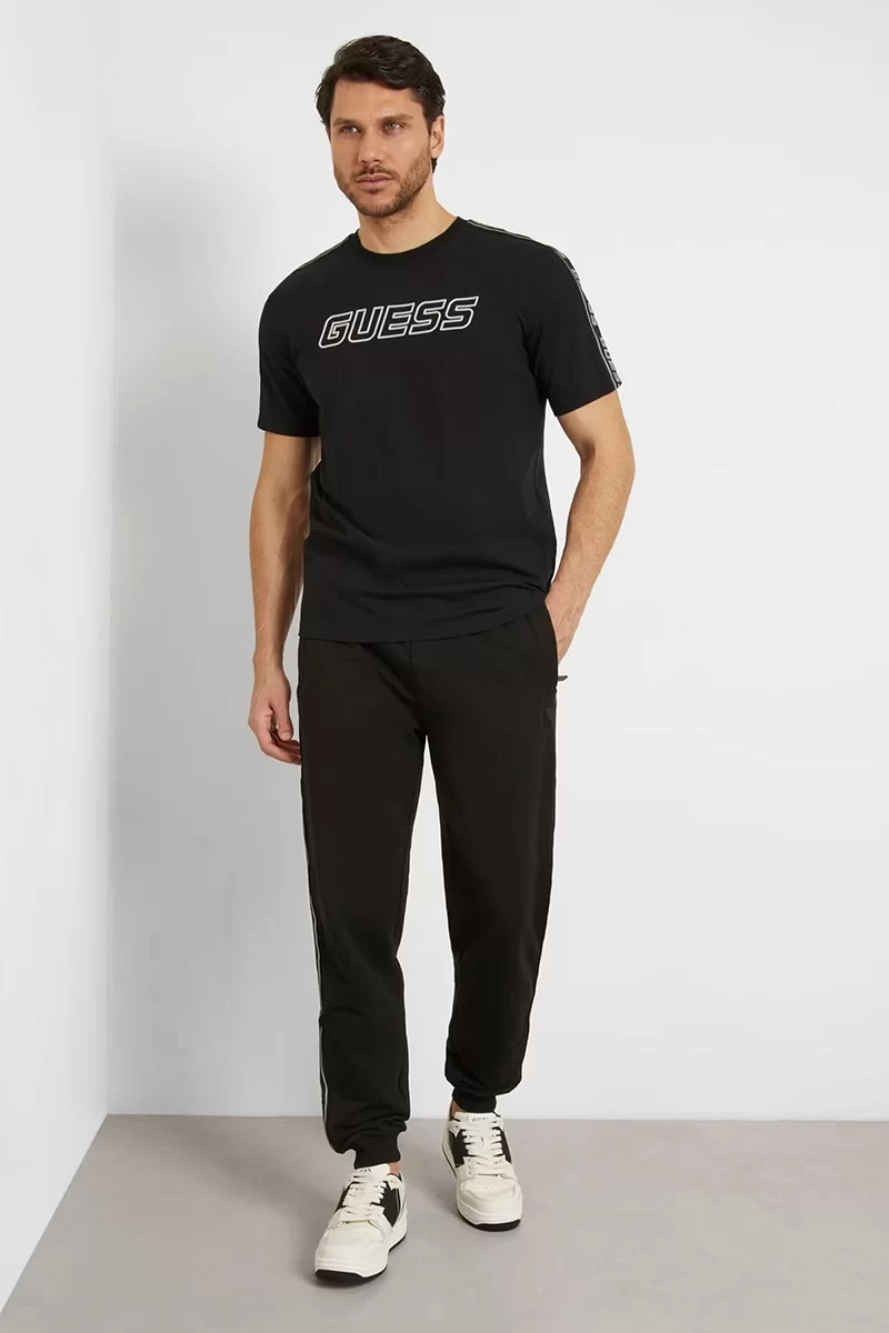 Guess Arlo Cn T-Shırt Erkek Siyah T-Shirt Z4GI18J1314-JBLK