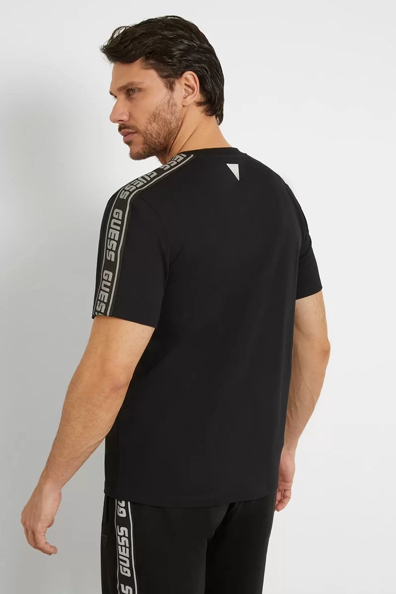 Guess Arlo Cn T-Shırt Erkek Siyah T-Shirt Z4GI18J1314-JBLK