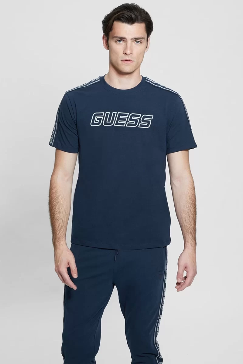 Guess Arlo Cn T-Shırt Erkek Mavi T-Shirt Z4GI18J1314-G7R1