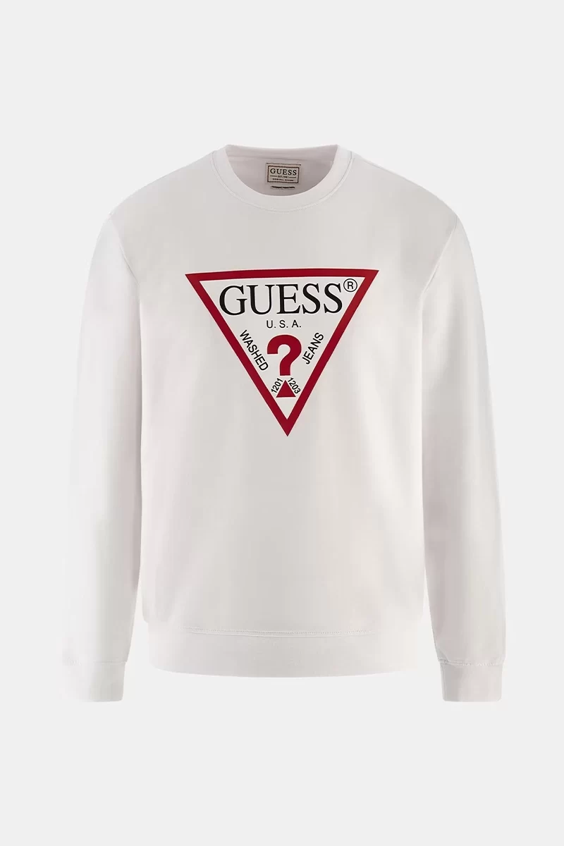 Guess Audley Cn Fleece Erkek Beyaz Sweatshirt M2YQ37K6ZS1-G011