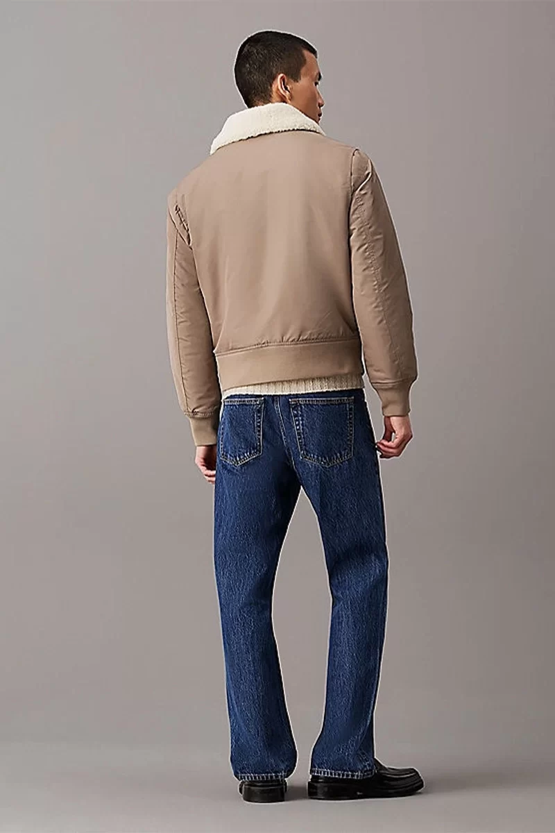 Calvin Klein Erkek Gri Kürklü Mont