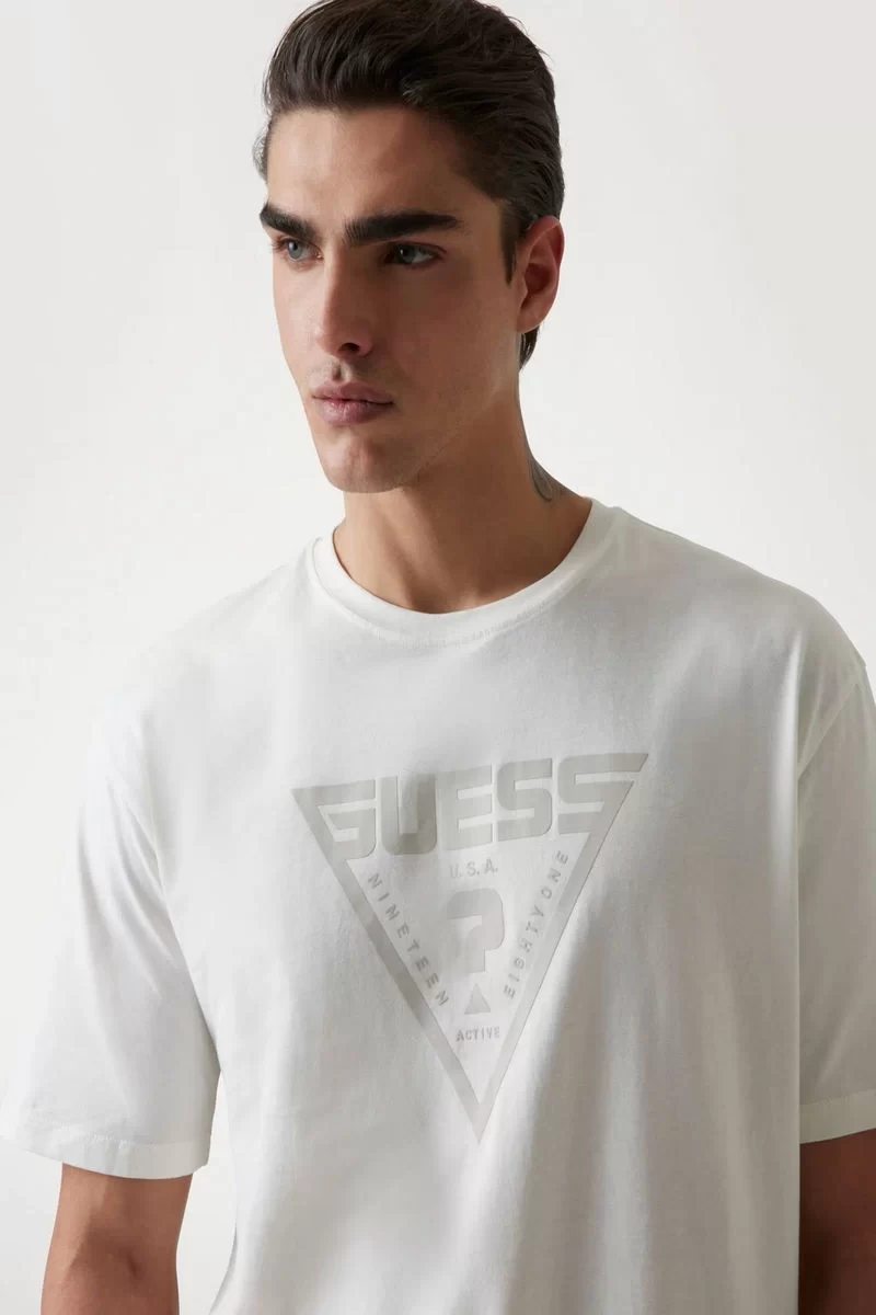 Guess Azha Cn Over T-Shırt Erkek Beyaz T-Shirt Z4BI02I3Z14-G018