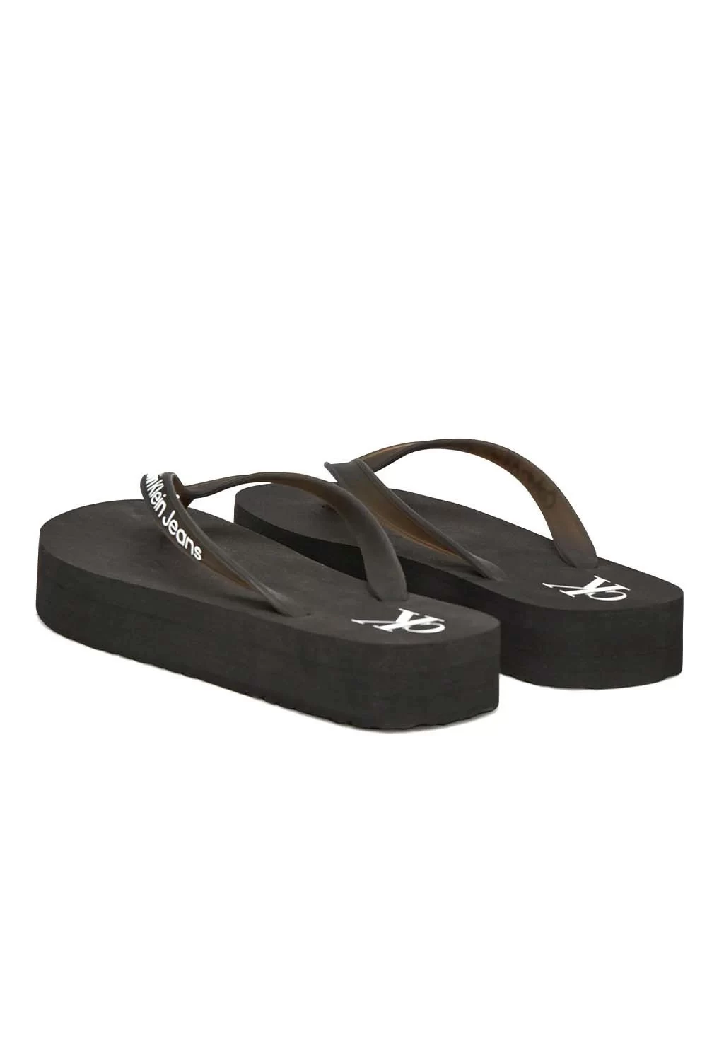 Calvin Klein Kadın Siyah Platform Logolu Terlik