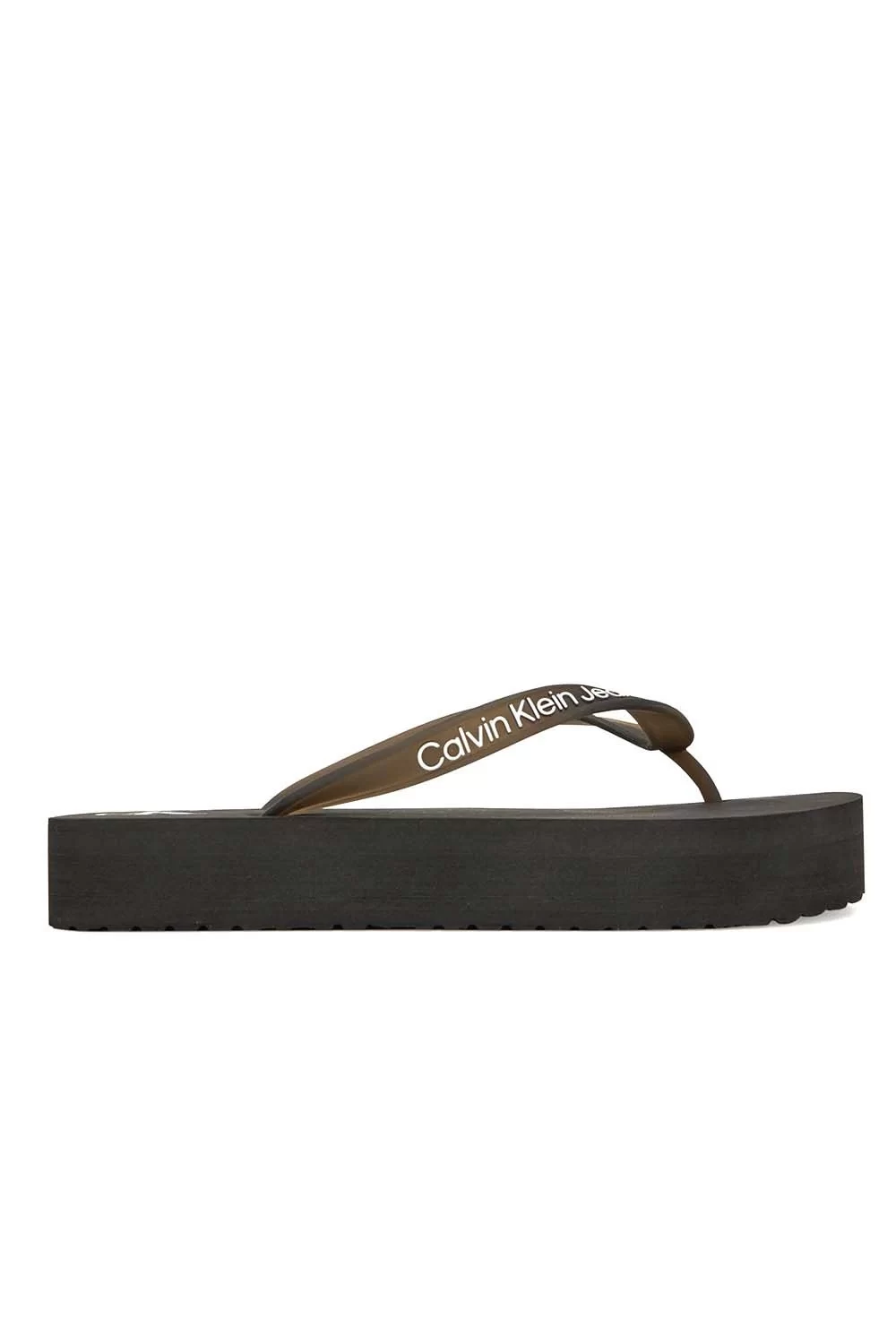 Calvin Klein Kadın Siyah Platform Logolu Terlik