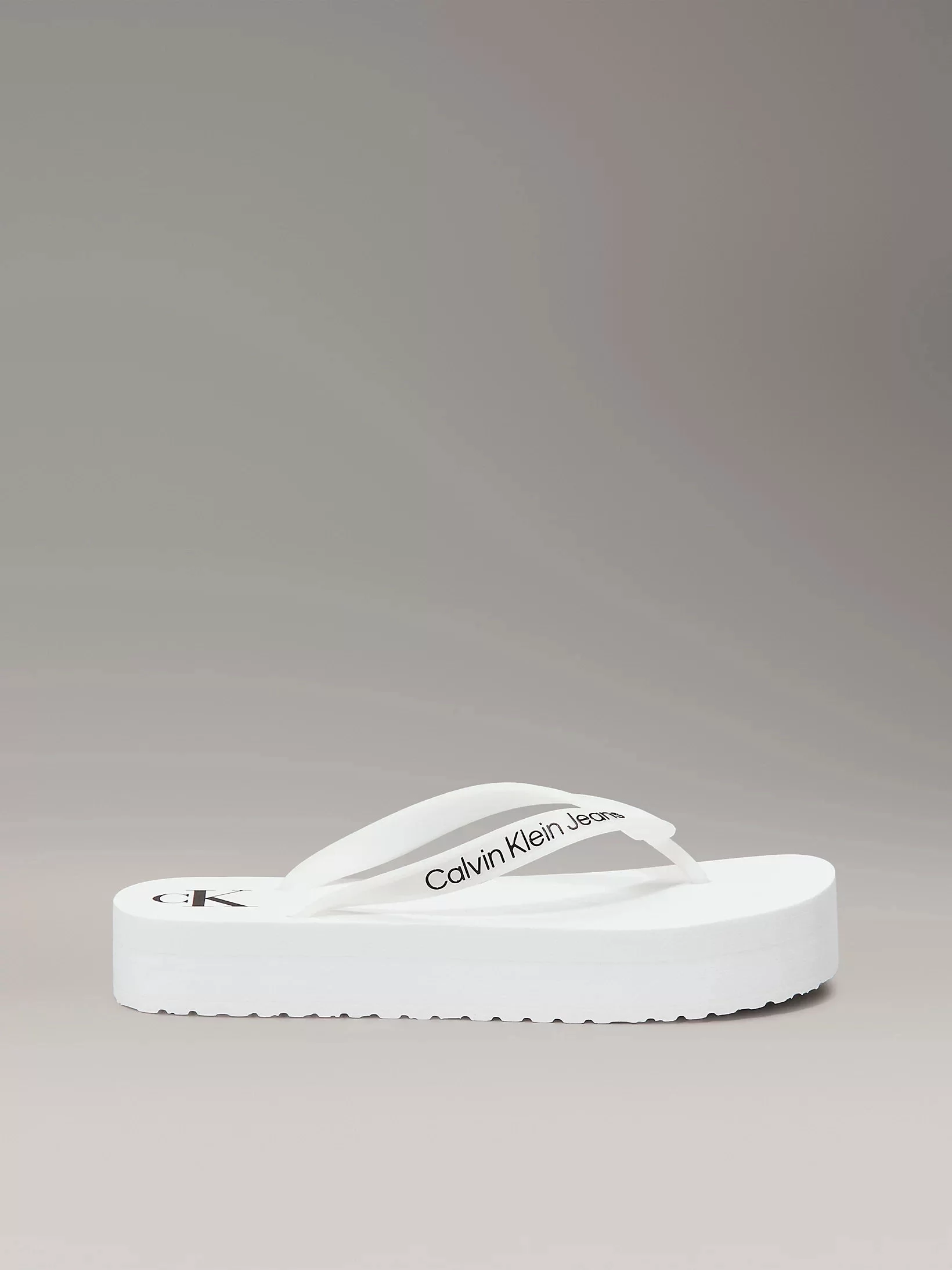Calvin Klein Kadın Beyaz Platform Logolu Terlik