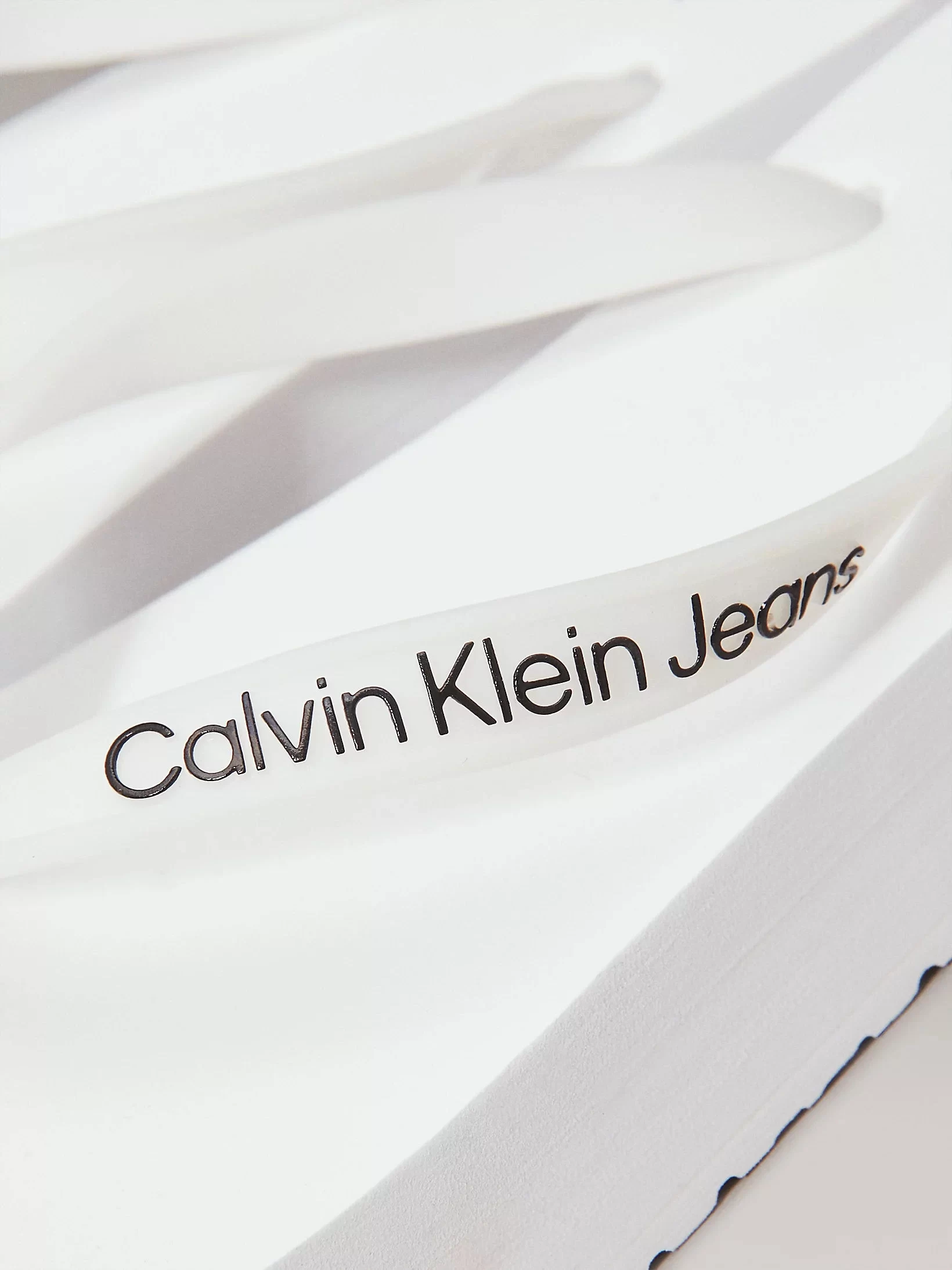Calvin Klein Kadın Beyaz Platform Logolu Terlik