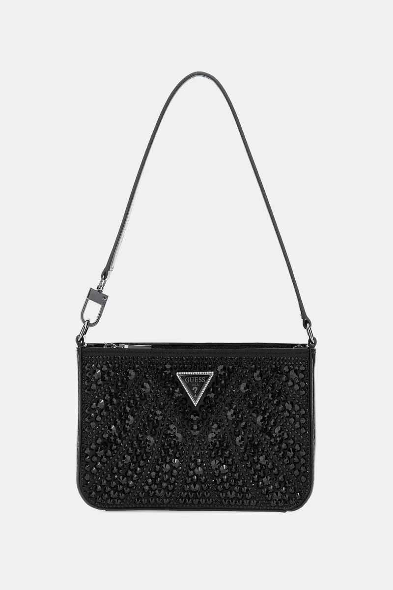 Guess Beauvoır Mını Top Zıp Shdr Bag Kadın Siyah Omuz Çantası HWXM9528720-BLA