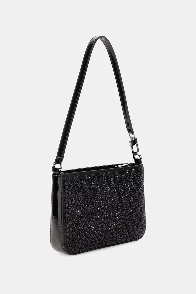 Guess Beauvoır Mını Top Zıp Shdr Bag Kadın Siyah Omuz Çantası HWXM9528720-BLA