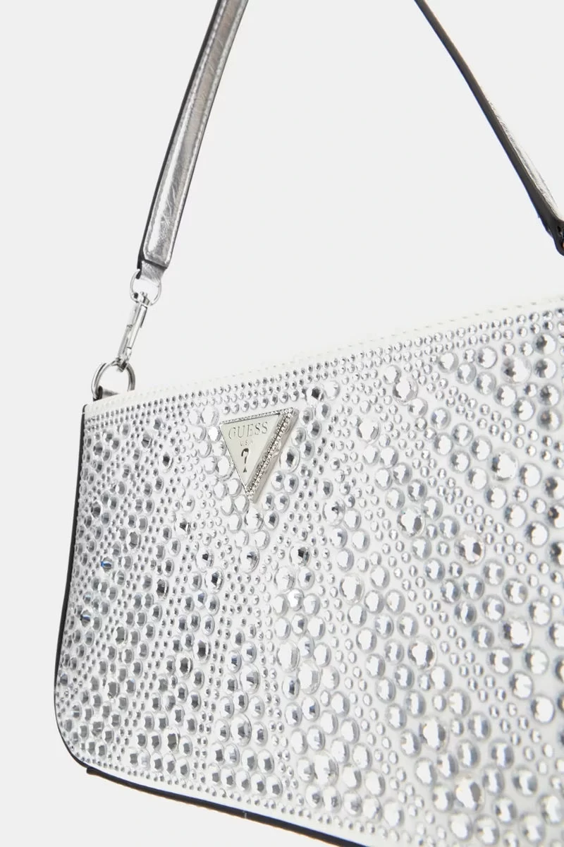 Guess Beauvoır Mını Top Zıp Shdr Bag Kadın Gümüş El Çantası HWXY9528720-SIL