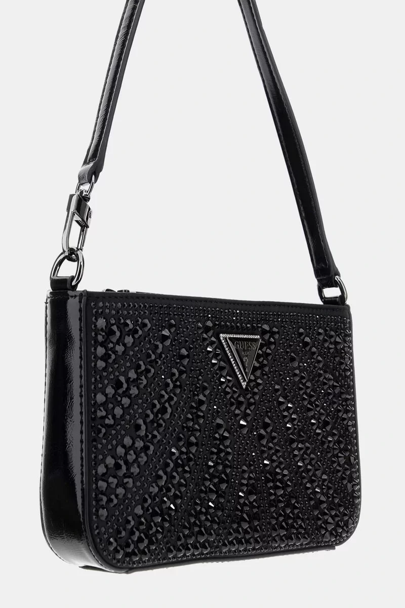Guess Beauvoır Mını Top Zıp Shdr Bag Kadın Siyah Omuz Çantası HWXM9528720-BLA