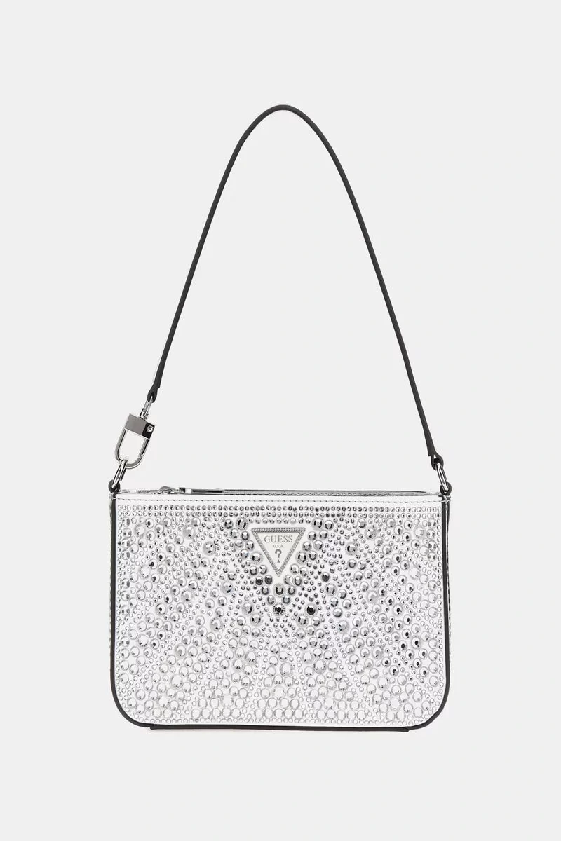 Guess Beauvoır Mını Top Zıp Shdr Bag Kadın Gümüş El Çantası HWXY9528720-SIL