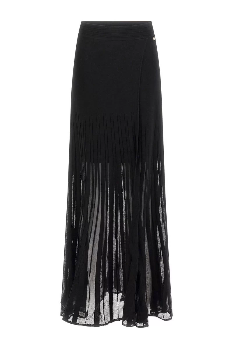 Guess Bessıe Pleated Long Skırt Swtr Kadın Siyah Etek 5RGD025817Z-JBLK