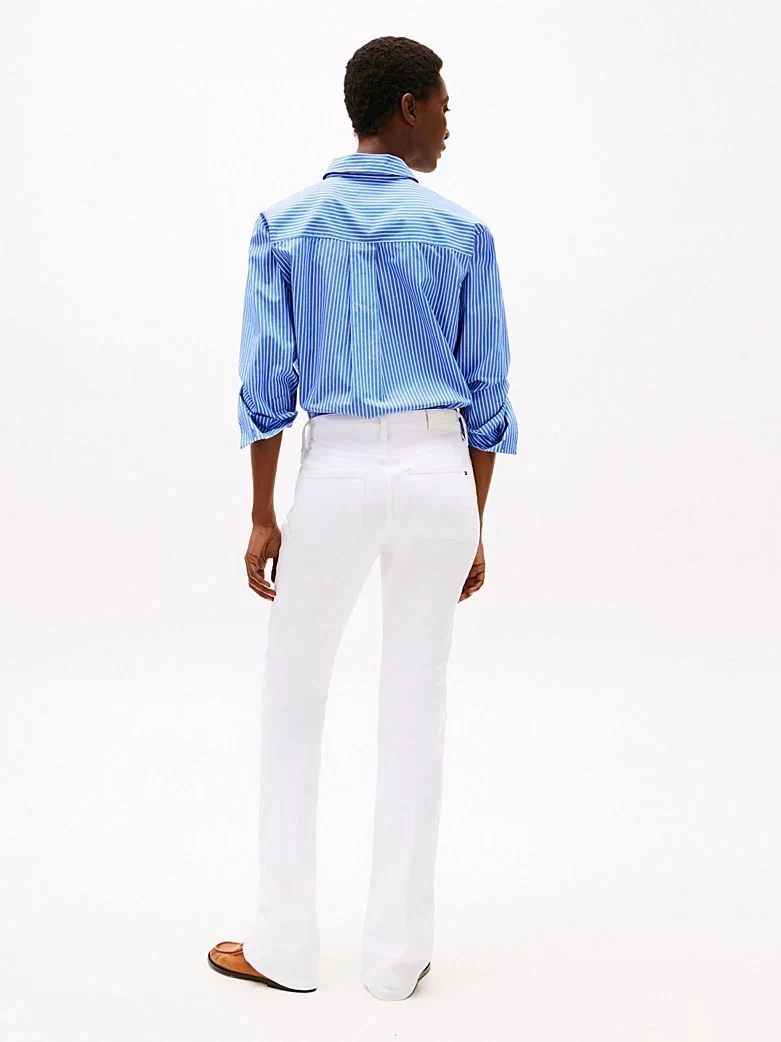 Tommy Hilfiger Kadın Beyaz Orta Bel Bootcut Pantolon