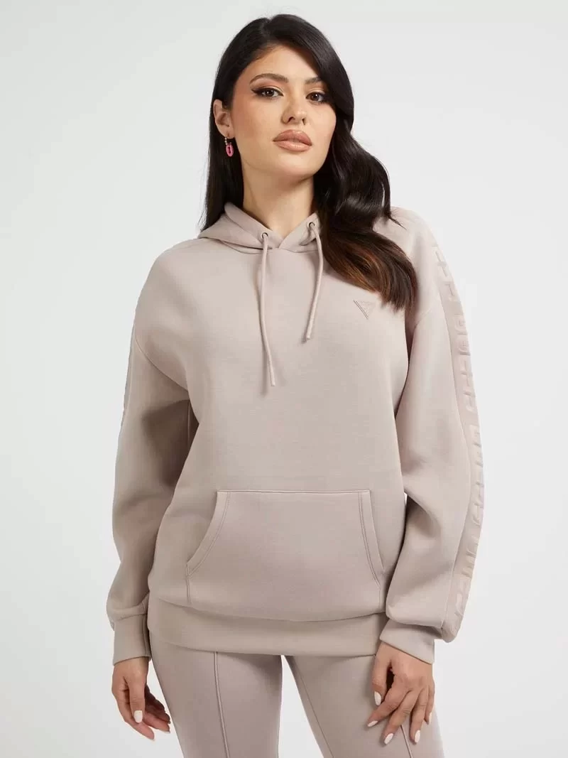 Guess Brenda Hooded Sweatshırt Kadın Pudra Sweatshirt V2YQ18K7UW2-G4Q9