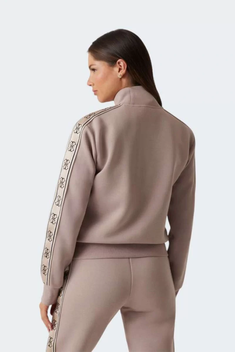 Guess Brıtney Full Zıp Sweatshırt Kadın Kahverengi Eşofman Üstü V2YQ16KB3P2-G1L9
