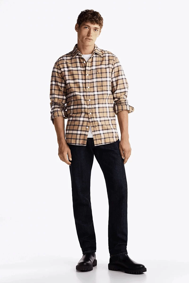 Tommy Hilfiger Erkek Kareli Normal Kesim Oduncu Gömlek
