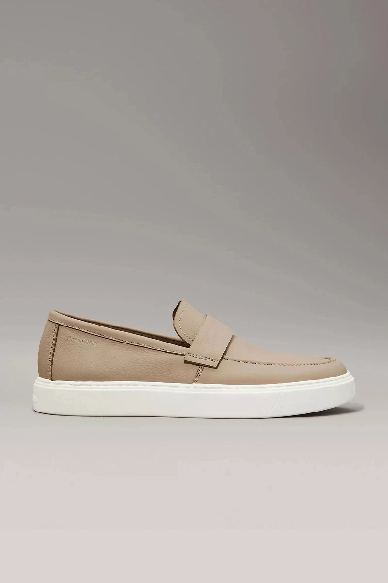 Calvin Klein Erkek   Bej  Deri Loafer