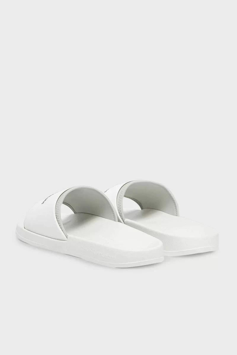 Calvin Klein Erkek  Beyaz Logolu Terlik