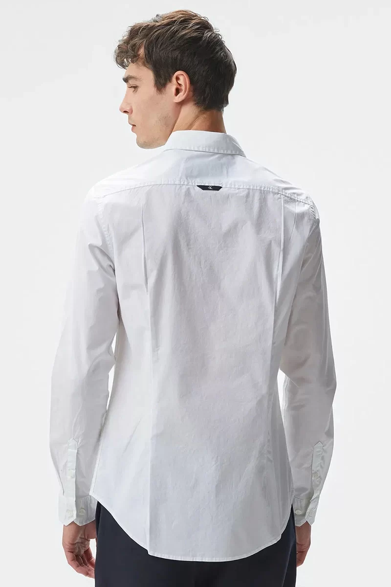 CK Jeans SLIM STRETCH SHIRT Erkek Beyaz Gömlek J30J324614-YAF