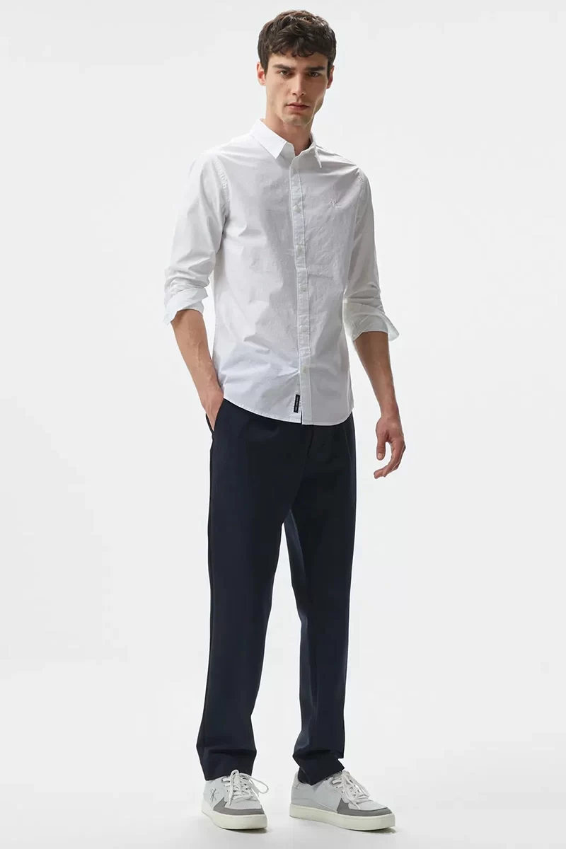 CK Jeans SLIM STRETCH SHIRT Erkek Beyaz Gömlek J30J324614-YAF