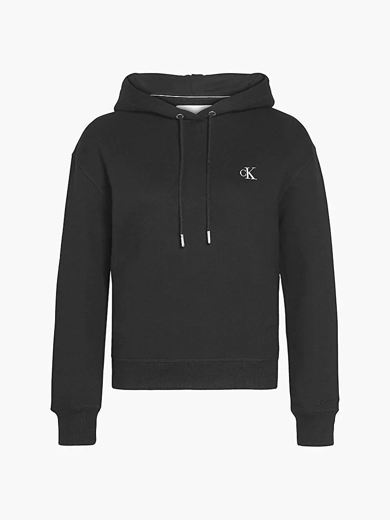 Calvin Klein CK EMBROIDERY SLIM TEE Kadın Siyah Sweatshirt J20J213178-BAE