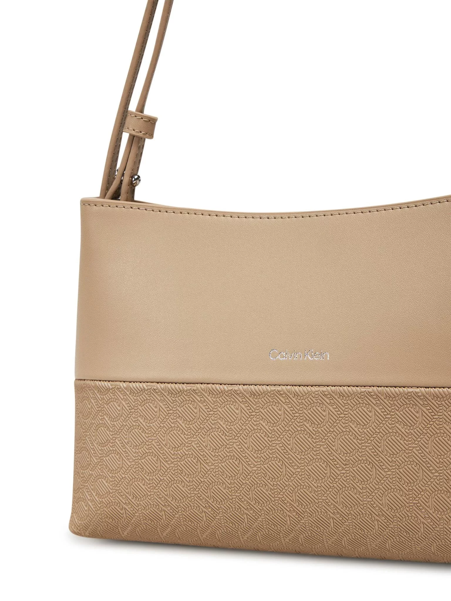 Calvin Klein Kadın  CK Monogram Logolu Askılı Bej Omuz Çanta K60K613170-W75