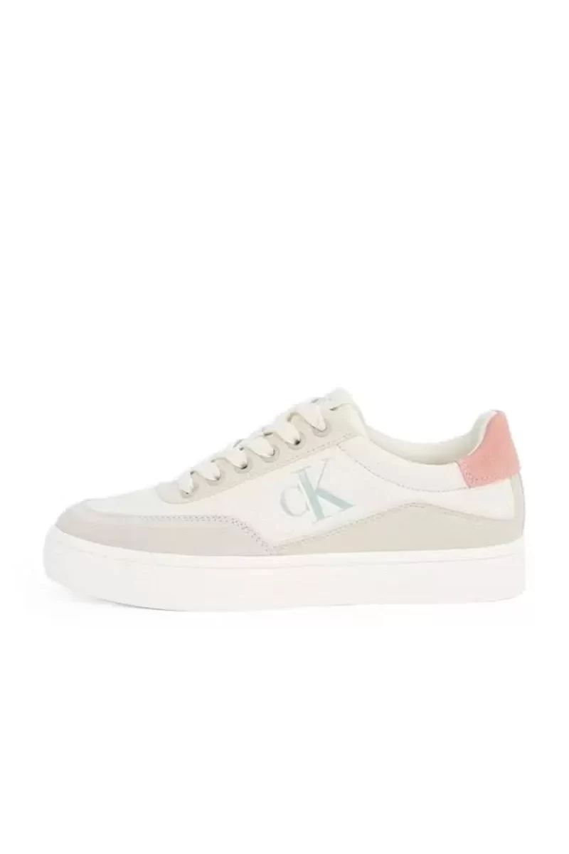 Calvin Klein  Kadın Mavi CK Logolu Pembe-Beyaz Sneaker