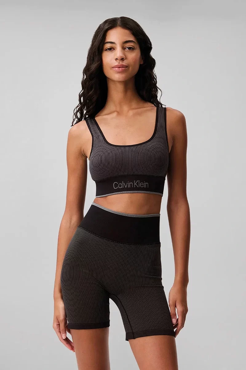 Calvin Klein Kadın Siyah Bel Lastikli Spor Büstiyer
