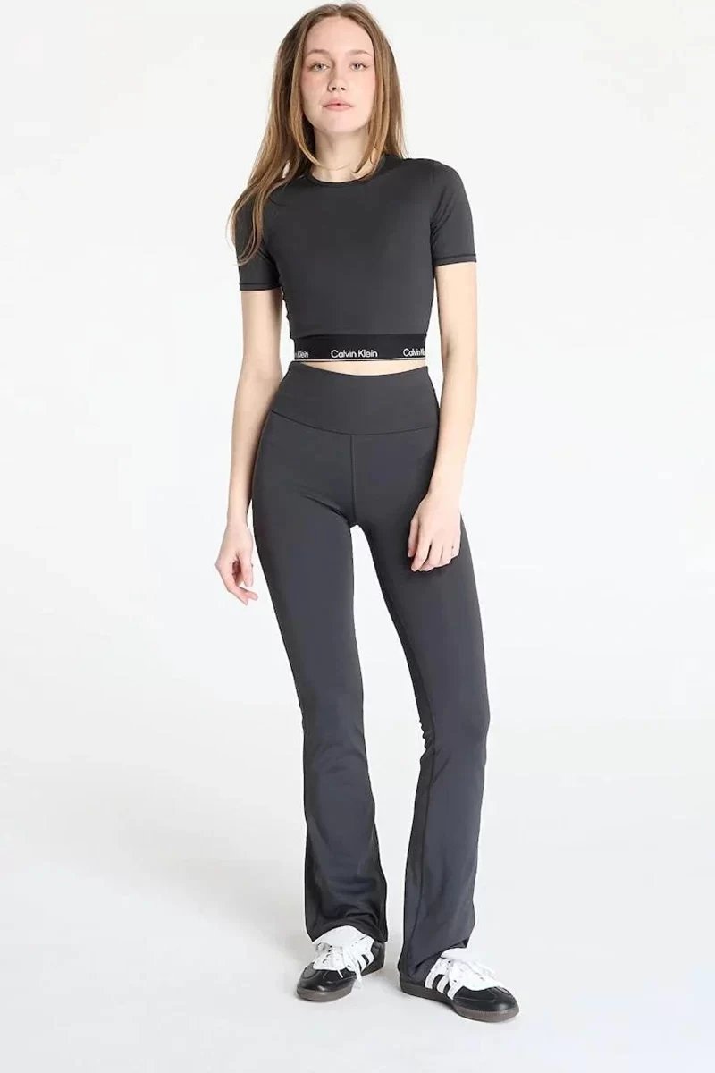 Calvin Klein Kadın Siyah Sport Flare Logolu Tayt