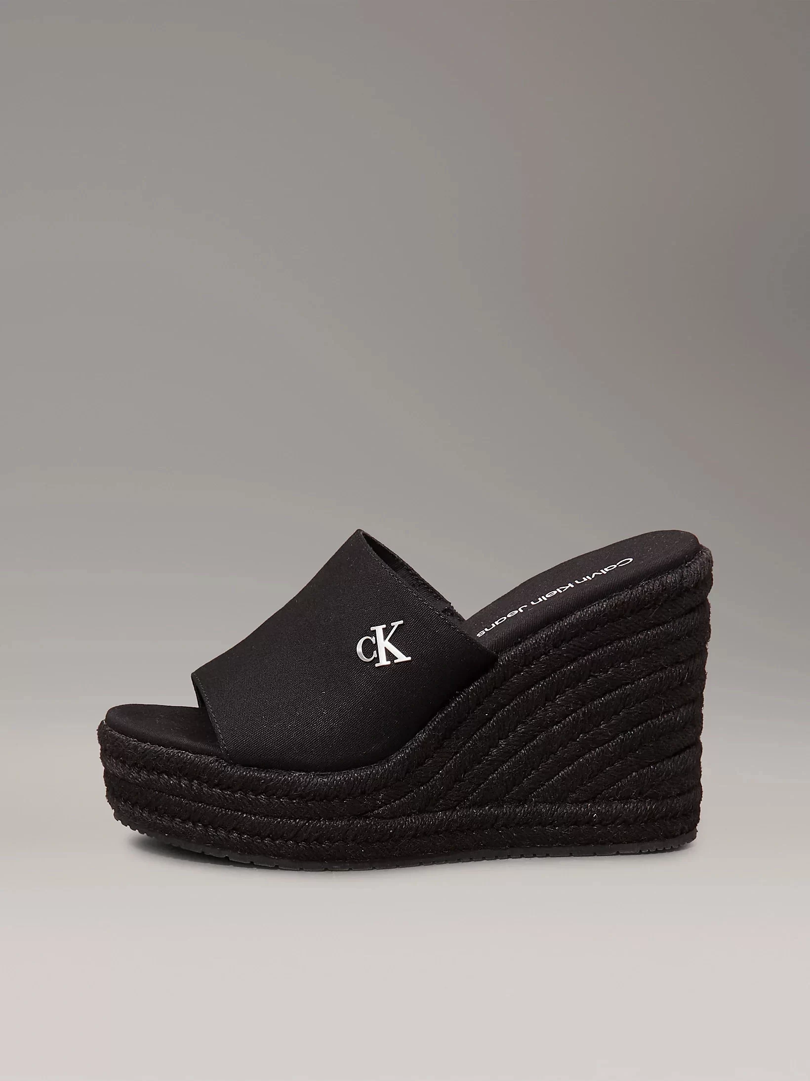 Calvin Klein Kadın Siyah Yüksek Taban Logolu Terlik