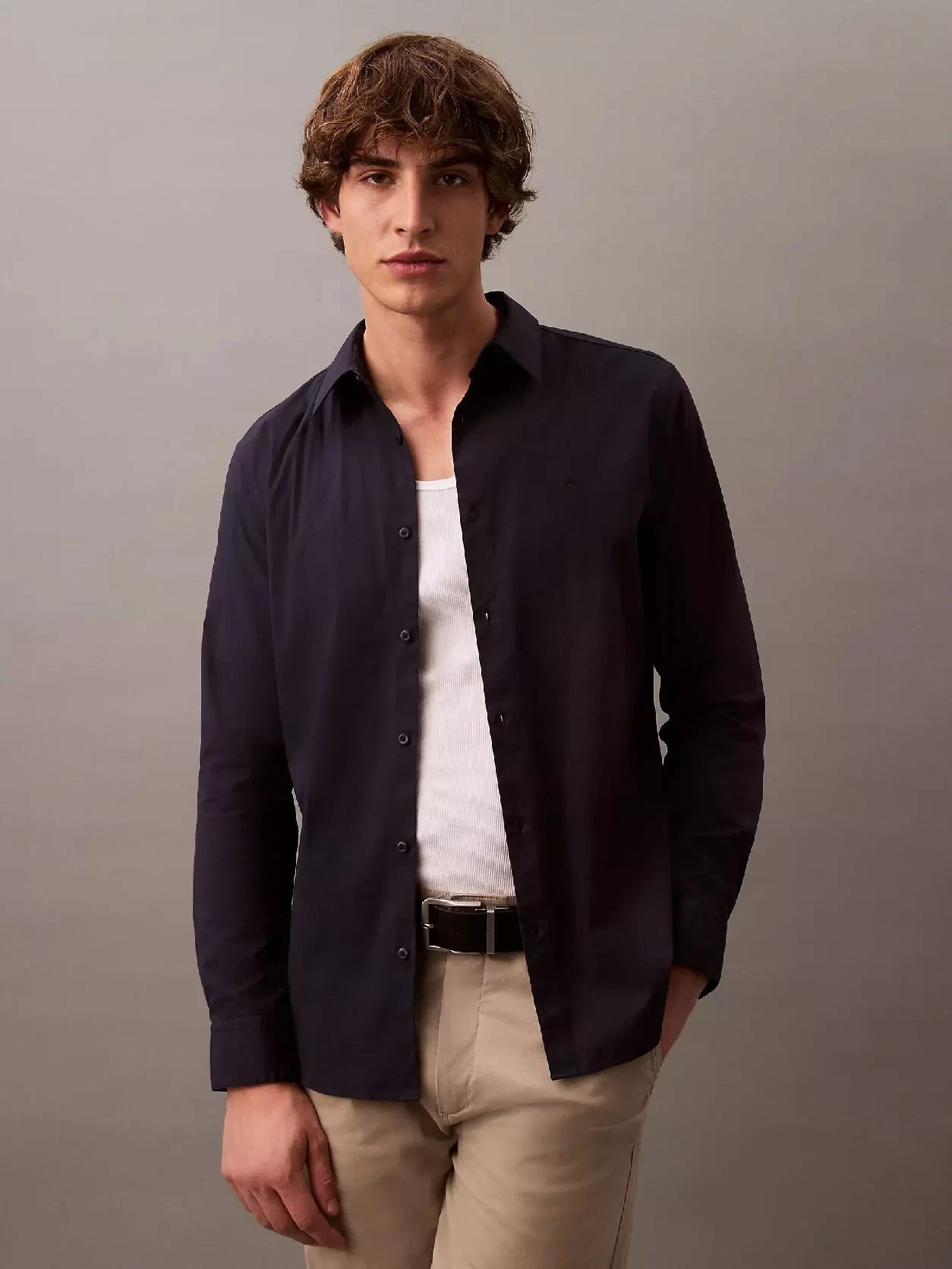 Calvin Klein LS SOLID STRETCH SLIM SHIRT ERKEK Gömlek LV04LB145G-CEF