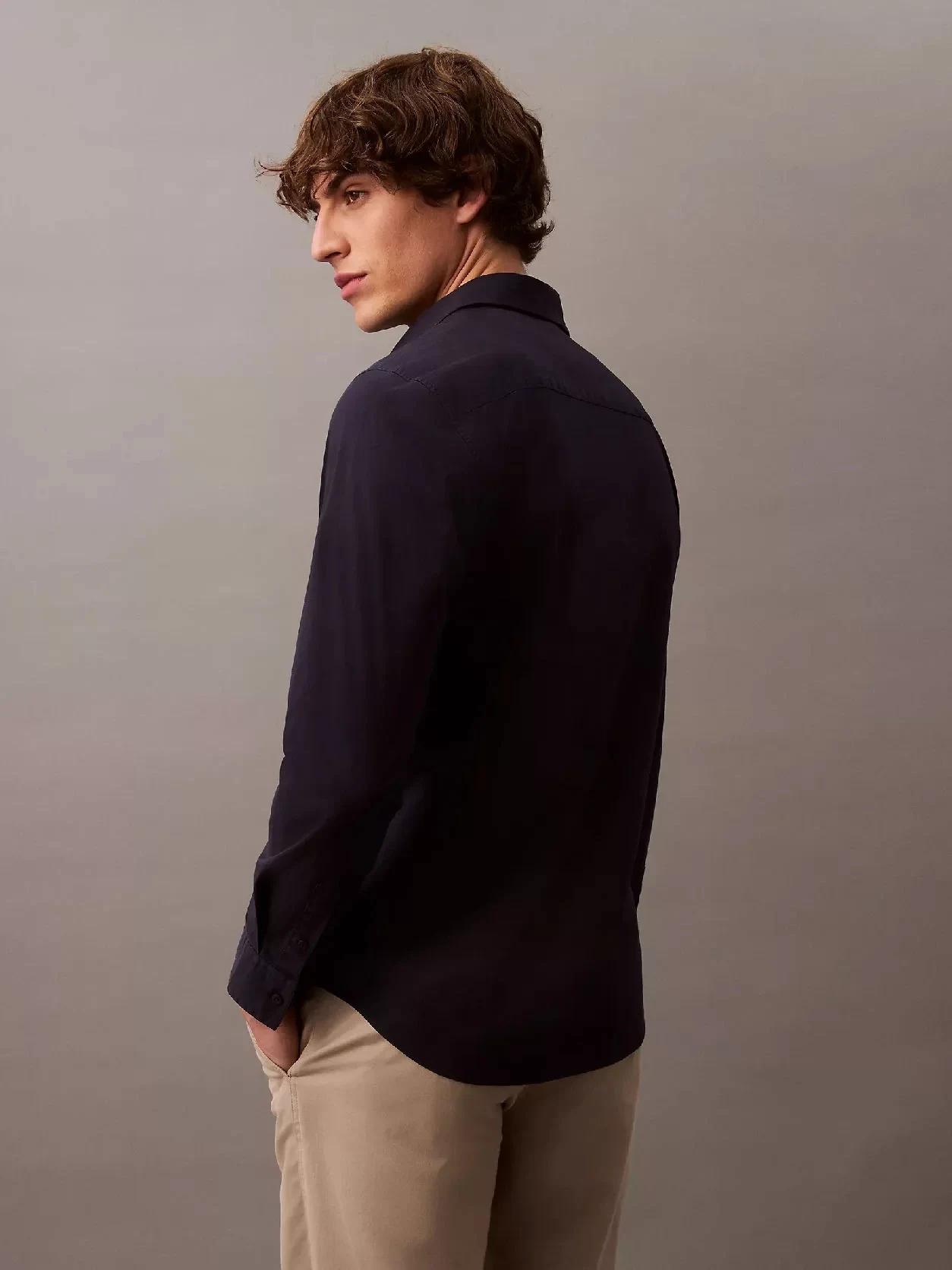 Calvin Klein LS SOLID STRETCH SLIM SHIRT ERKEK Gömlek LV04LB145G-CEF
