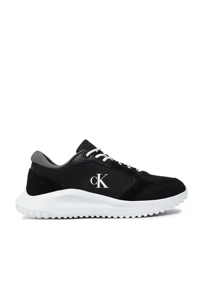 Calvin Klein Erkek Beyaz CK Logolu Siyah Süet Sneaker