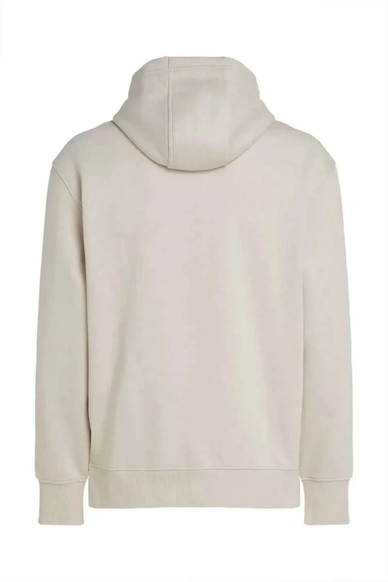 Calvin Klein Erkek Gri Küçük Logolu Kapüşonlu Sweatshirt