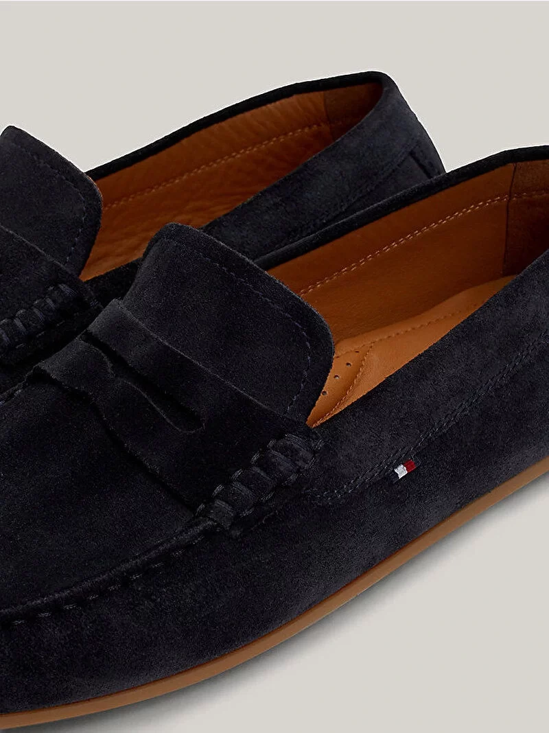 Tommy Hilfiger Erkek Lacivert Süet Günlük Loafer Ayakkabı