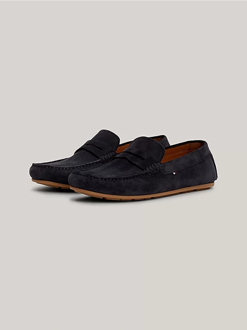 Tommy Hilfiger Erkek Lacivert Süet Günlük Loafer Ayakkabı